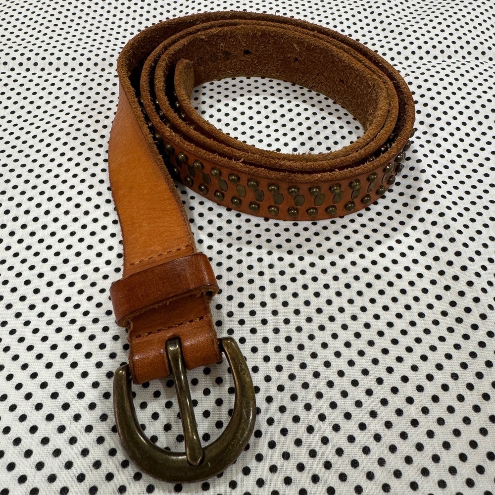 American Eagle Outfitters Brown Leather Studded Boho Western Belt 8818 01/13